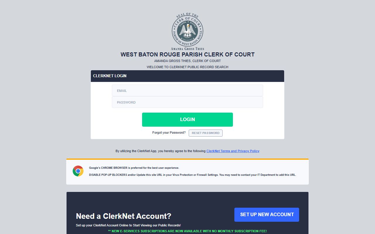West Baton Rouge Parish court records after arrest ClerkNet criminal search